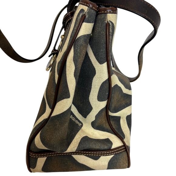 Dooney & Bourke -Giraffe Print African Safari Canvas/Leather Small Tote Handbag - Picture 13 of 14